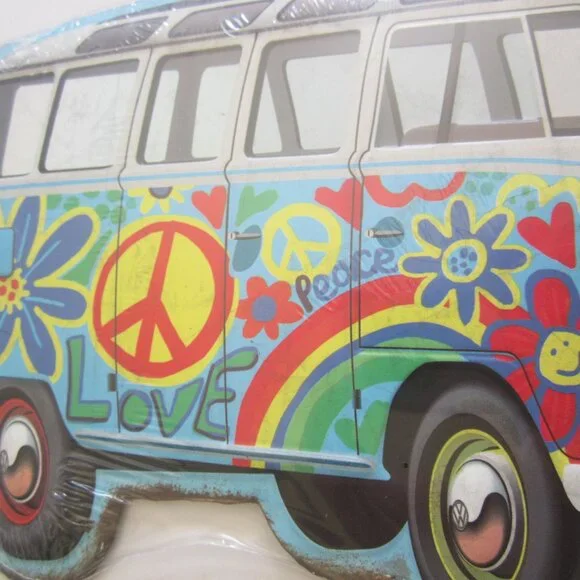 Volkswagen Car Van Groovy Peace Hippie Vintage Metal Sign - Picture 4 of 4